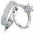 RM Jewellers CZ 92.5 Sterling Silver American Diamond Princess Couple Band For Men and Women