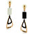 Spargz Designer Black  White Hanging Earring in Gold Finish AIER 501