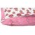 Bohomandala Hand Block Peacock Feather Cotton Double Bedsheet With 2 Pillow Covers - Pink