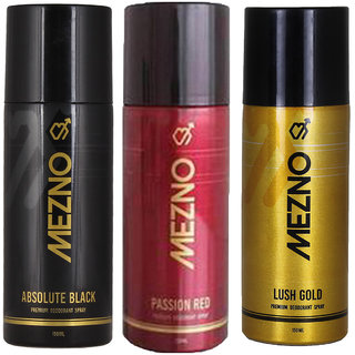Mezno Fragrance Deodorant Body Spray For Men- Pack Of 3- 150ml Each - 92266155