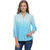 Moderno Light Blue,Turquoise Rayon Plain Shirt Collar Shirt