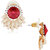Spargz Designer Gold Earring Studded with Red Stone AIER 510