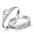 RM Jewellers CZ 92.5 Sterling Silver American Diamond Princess Glorious Couple Band For Men and Women