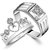 RM Jewellers CZ 92.5 Sterling Silver American Diamond Pretty Fabulous Couple Band For Men and Women