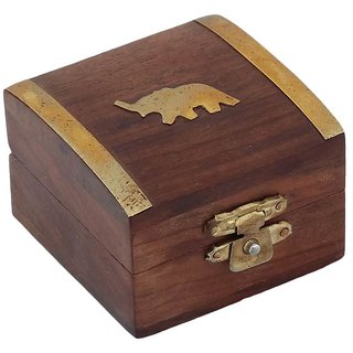 Craft Art India Beautiful Handmade Wooden Storage Box For Rings Craft Art India Beautiful Handmade Wooden Storage Box For Rings With Embossed Br Elephant