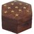 Craft Art India Beautiful Handmade Hexagonal Wooden Storage Box For Rings With Embossed Brass Stars