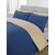 5Pc Reversible Duvet/Razai CoverSet 600 Thread Count Twin 100 Egyptian Cotton Egyptian Blue/Taupe Solid By Hothaat