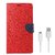 YGS Diary Wallet Case Cover  For Lenovo Vibe K5 Plus -Red With Micro USB Data Cable