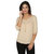 Khaki Solid Blouse with Attached Chain