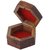 Craft Art India Beautiful Handmade Hexagonal Wooden Storage Box For Rings With Embossed Brass Stars