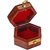 Craft Art India Handmade Small Wooden Jewellery Box with Embossed Brass Design