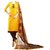 Red Apple Embroidered Semi-stitched Salwar Suit Dupatta Material-Yellow Colour