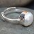 Beautiful 7.25 Ratti Natural Pearl Adjustable Sterling Silver Ring For Men  Women HR347
