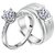 RM Jewellers CZ 92.5 Sterling Silver American Diamond Glorious Awesome Couple Band For Men and Women