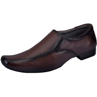 Fausto MenS Brown Formal Slip On Shoes (FST 504 BROWN)