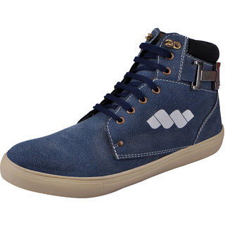 Fausto MenS Blue Sneakers Lace-Up Shoes (FST K6051 BLUE)