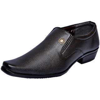 Fausto MenS Brown Formal Slip On Shoes (FST 1613 BROWN)