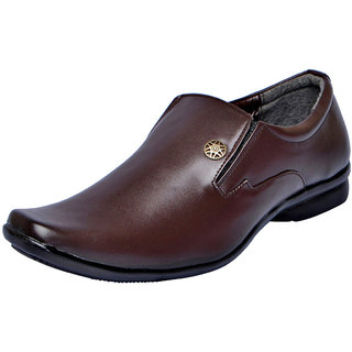 Fausto MenS Brown Formal Slip On Shoes (FST 1620 BROWN)