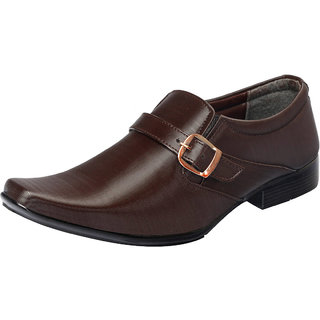 Fausto MenS Brown Formal Slip On Shoes (FST 1625 BROWN)
