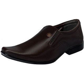 Fausto MenS Brown Formal Slip On Shoes (FST 1627 BROWN)
