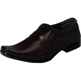 Fausto MenS Brown Formal Slip On Shoes (FST 1628 BROWN)
