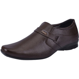 Fausto MenS Brown Formal Slip On Shoes (FST 1672 BROWN)