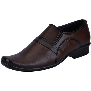Fausto MenS Brown Formal Slip On Shoes (FST 3209 BROWN)