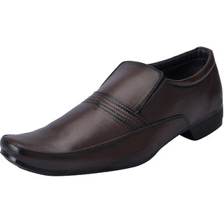 Fausto MenS Brown Formal Slip On Shoes (FST 3211 BROWN)