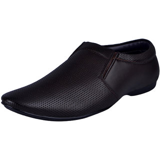 Fausto MenS Brown Formal Slip On Shoes (FST 3214 BROWN)