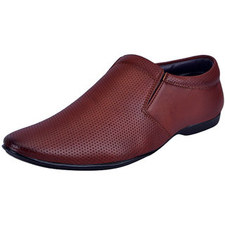 Fausto MenS Tan Formal Slip On Shoes (FST 3214 TAN)