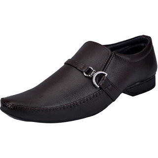 Fausto MenS Brown Formal Slip On Shoes (FST 3215 BROWN)