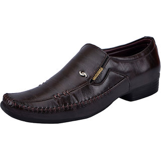 Fausto MenS Brown Formal Slip On Shoes (FST K6068 BROWN)
