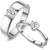 RM Jewellers CZ 92.5 Sterling Silver American Diamond Lovely Classic Couple Rings For Men and Women