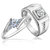 RM Jewellers CZ 92.5 Sterling Silver American Diamond Princess Awesome Couple Band For Men and Women