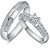 RM Jewellers CZ 92.5 Sterling Silver American Diamond Pretty Blossom Couple Band For Men and Women