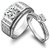 RM Jewellers CZ 92.5 Sterling Silver American Diamond Glorious Princess Couple Band For Men and Women