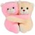 Deals India Beige & Pink Cuddling Couple Teddy Bear Soft Toy - 25 cm