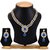 Mukawil Blue Kundan Necklace Set With Pair Of European Fashion Earrings