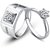 RM Jewellers CZ 92.5 Sterling Silver American Diamond Princess Stylsih Couple Rings For Men and Women