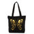 Vivinkaa Black Big Butterfly Printed Tote Bag With Zip for Women