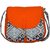 Vivinkaa Orange Printed Handbag