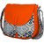 Vivinkaa Orange Printed Handbag