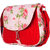 Vivinkaa Pink Rose Canvas Sling Bag for Women