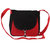 Vivinkaa Black Red Canvas Sling Bag for Women 