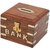 Craft Art India Brown Handmade Wooden Square Money Bank / Piggy Bank / Coin Boxcai-Hd-0198-A