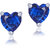 Shiyara Jewells Sterling Silver Blue Lock Heart Earrings With CZ Stones For Women(ER00740)