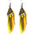 Yellow Funky Beaded Feather Earrings - 853.3