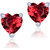 Shiyara Jewells Sterling Silver Red Heart Alert Earrings With CZ Stones For Women(ER00741)