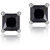 Shiyara Jewells Sterling Silver Modern Black Square Earrings With CZ Stones For Women(ER00742)