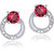 Shiyara Jewells Sterling Silver Modern Loopy Pink Earrings With CZ Stones For Women(ER00754)